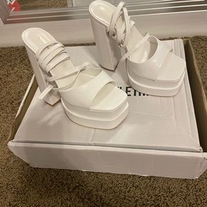 Pretty Little Thing White High Heels